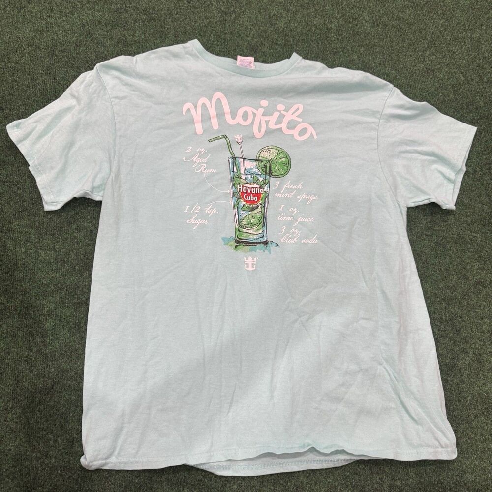 Havana Cuba Mojito Recipe T-Shirt XL Delta Pro Weight Mint Green Rum Drink Tee